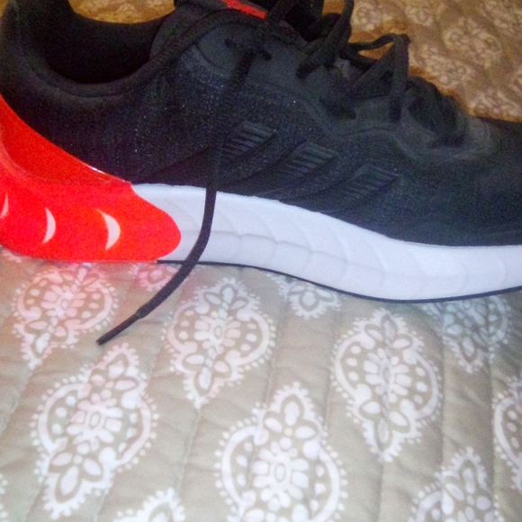 Black, orange, white Adidas boost men size 11 1/2 worn once  no box - Picture 4 of 5